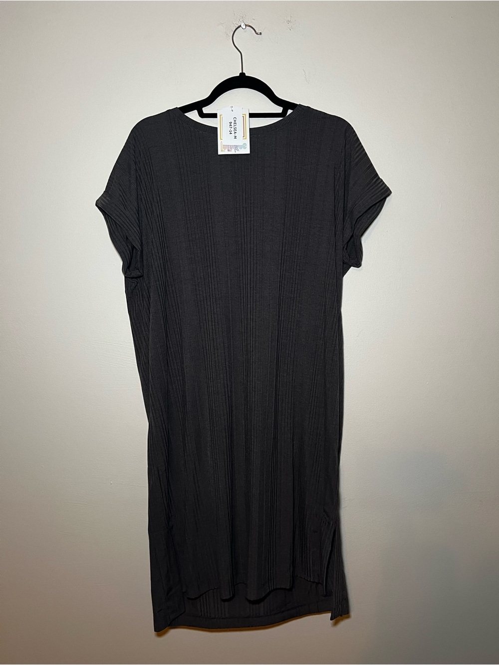 LuLaRoe Chelsea Ribbed Short Sleeve Tshirt Dress